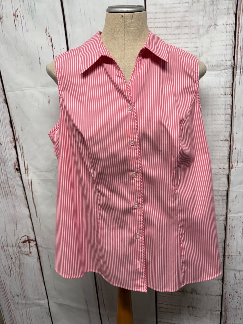CJ Banks Striped Sleeveless Blouse